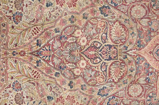 Full view of 1900s Antique Carpets rug from Iran / Persia, 810 × 560 cm in Gray tones