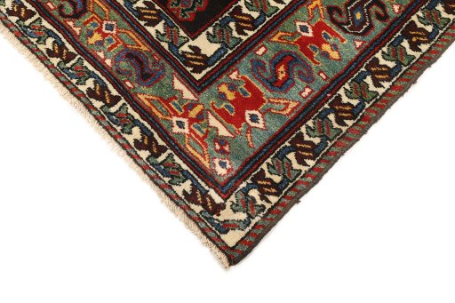 Backside of handmade 1900s Antique Carpets rug showing knot structure and weave density