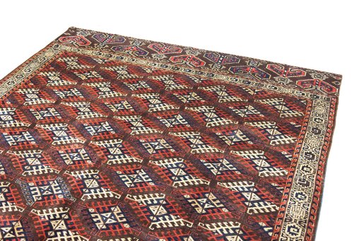Central medallion detail of 1880s Antique Carpets rug from Uzbekistan