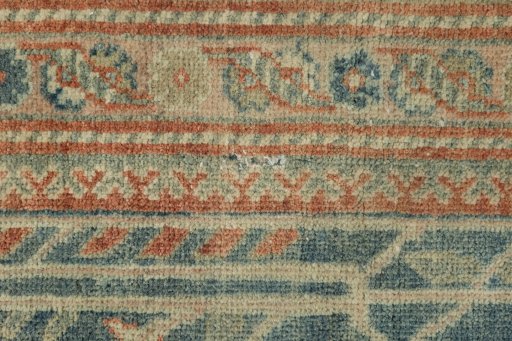 Full view of 1870s Antique Carpets rug from Iran / Persia, 575 × 222 cm in Dark blue tones