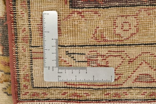 Close-up detail of 1920s Antique Carpets rug from Turkey showing Wool weave