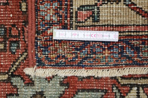 Full view of 1900s Antique Carpets rug from Iran / Persia, 295 × 198 cm in Red tones