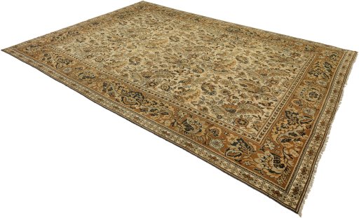 Close-up detail of 1920s Antique Carpets rug from Spain showing Wool weave