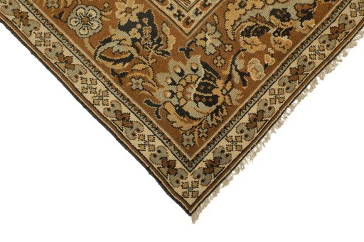 Backside of handmade 1920s Antique Carpets rug showing knot structure and weave density