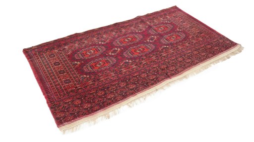 Corner detail of 1900s Antique Carpets rug showing border pattern and Wool pile
