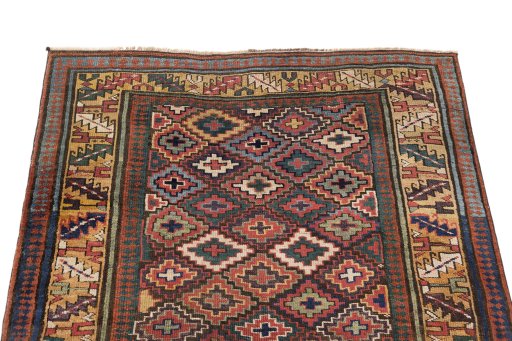 Surface texture of 1880s Antique Carpets rug with natural Wool and intricate pattern