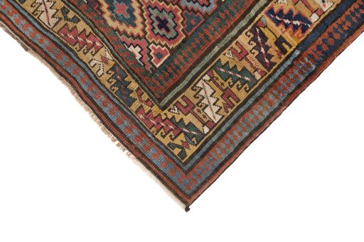 Backside of handmade 1880s Antique Carpets rug showing knot structure and weave density