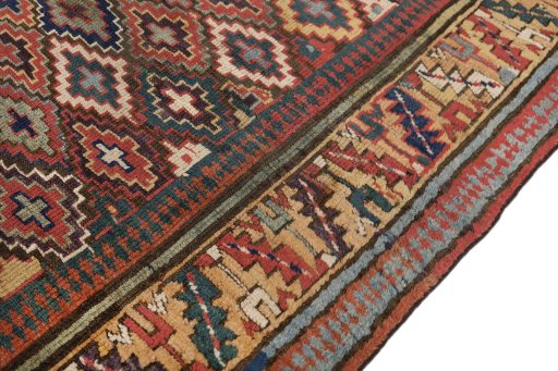 Central medallion detail of 1880s Antique Carpets rug from Iran / Persia