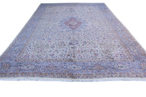 Corner detail of 1920s Antique Carpets rug showing border pattern and Wool pile