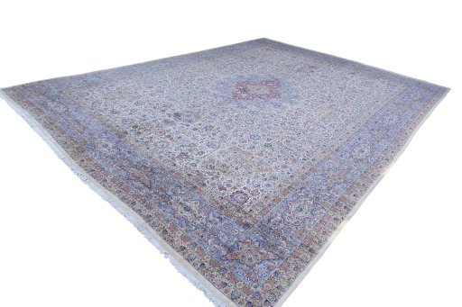 Corner detail of 1920s Antique Carpets rug showing border pattern and Wool pile