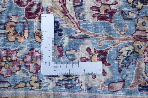 Close-up detail of 1920s Antique Carpets rug from Iran / Persia showing Wool weave