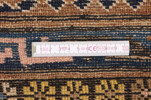 Close-up detail of 1900s Antique Carpets rug from Armenia showing Wool weave