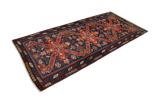 Close-up detail of 1900s Antique Carpets rug from Armenia showing Wool weave