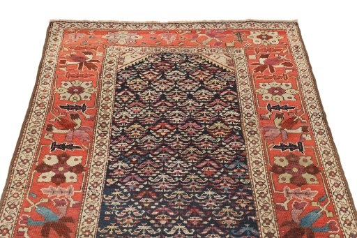 Surface texture of 1880s Antique Carpets rug with natural Wool and intricate pattern