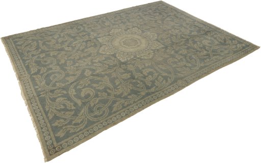 Corner detail of 1920s Antique Carpets rug showing border pattern and Wool pile
