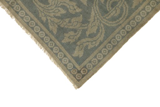 Backside of handmade 1920s Antique Carpets rug showing knot structure and weave density