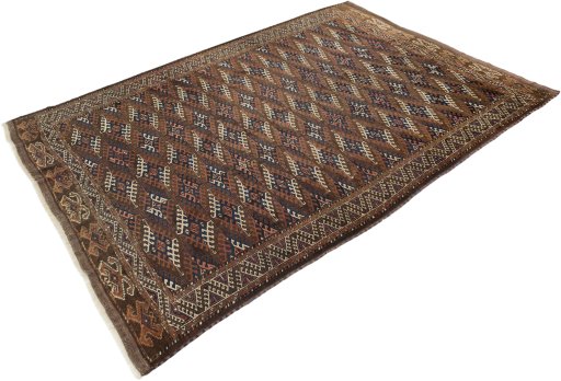 Corner detail of 1900s Antique Carpets rug showing border pattern and Wool pile