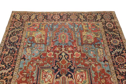 Surface texture of 1920s Antique Carpets rug with natural Wool and intricate pattern