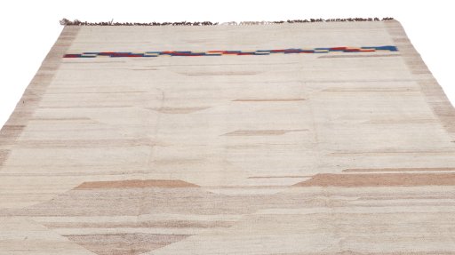 Surface texture of New Kilim Antique rug with natural Wool and intricate pattern