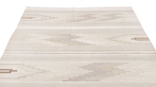Surface texture of 1950s Kilim Antique rug with natural Wool and intricate pattern