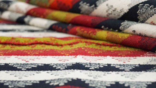 Close-up detail of 1950s Semi-antique Carpets rug from Iran / Persia showing Wool weave