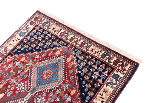 Surface texture of 1955s Semi-antique Carpets rug with natural Wool and intricate pattern