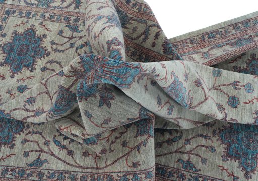 Full view of New Farahan rug from Pakistan, 299 × 209 cm in Beige tones