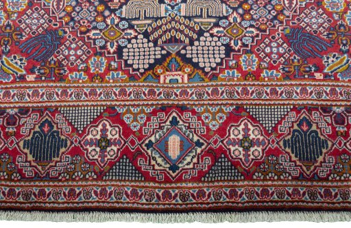 Full view of 2000s Kashan rug from Iran / Persia, 203 × 133 cm in Blue tones