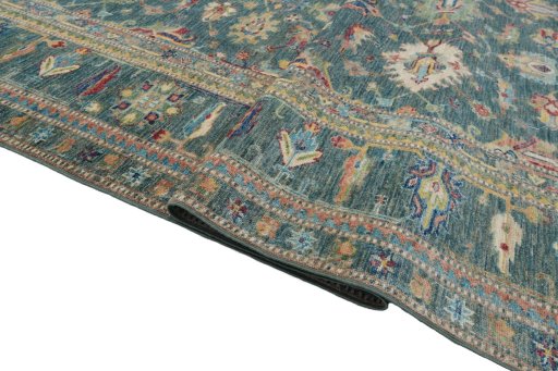 Close-up detail of New Kazak rug from Pakistan showing Wool weave
