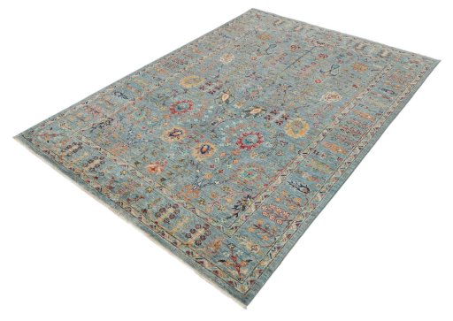 Close-up detail of New Farahan rug from Pakistan showing Wool weave