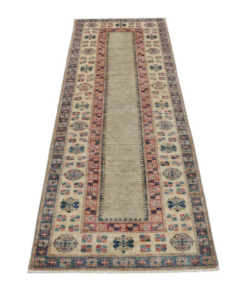 Surface texture of New Kazak rug with natural Wool and intricate pattern