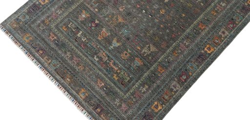 Backside of handmade New Samarkand rug showing knot structure and weave density