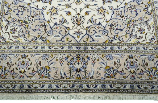 Full view of 2000s Kashan rug from Iran / Persia, 292 × 202 cm in Beige tones