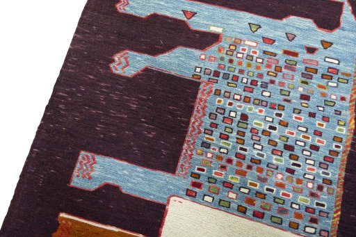 Surface texture of New Kilim Dastan rug with natural Wool and intricate pattern