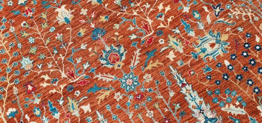 Central medallion detail of New Haj-jalili rug from Pakistan