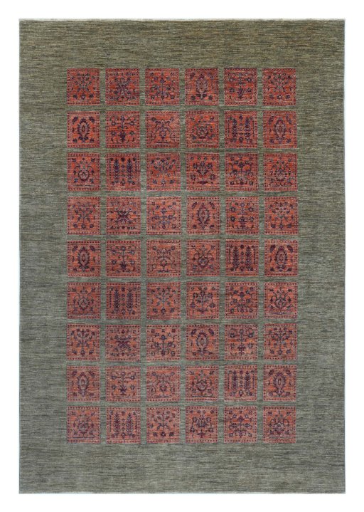 Full view of New Farahan rug from Pakistan, 297 × 205 cm in Gray tones