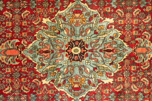 Central medallion detail of 1920s Bijar rug from Iran / Persia
