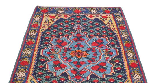 Surface texture of 1920s Bijar rug with natural Wool and intricate pattern