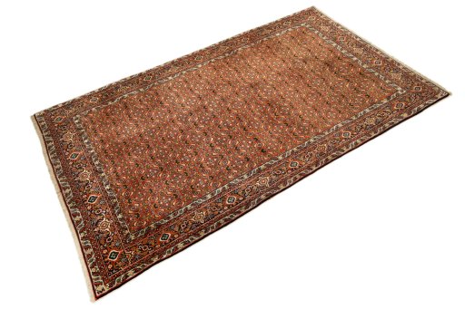 Close-up detail of New Bijar rug from Iran / Persia showing Wool weave