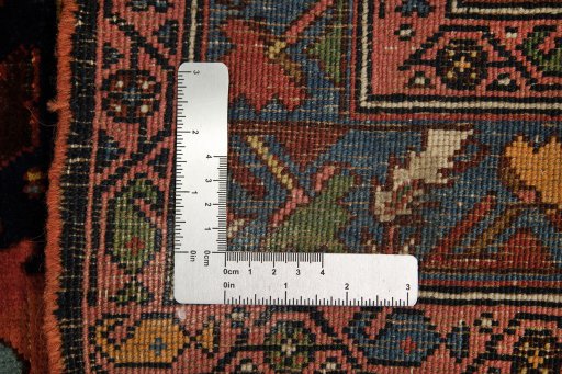 Close-up detail of 1900s Bijar rug from Iran / Persia showing Wool weave