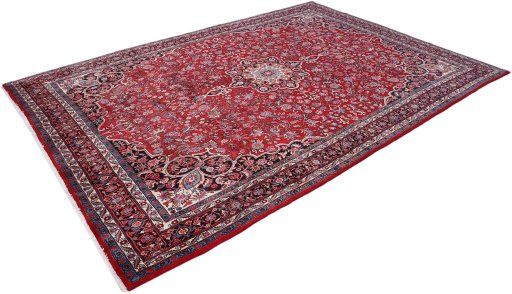 Close-up detail of 1950s Bijar rug from Iran / Persia showing Wool weave