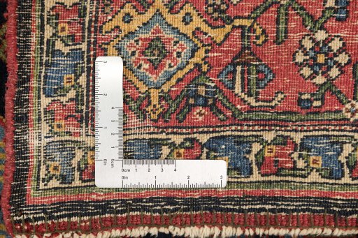Full view of 1920s Bijar rug from Iran / Persia, 203 × 123 cm in Dark blue tones