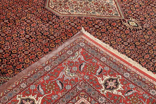 Central medallion detail of 1990s Bijar rug from Iran / Persia
