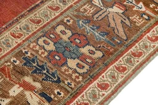 Central medallion detail of 1880s Bijar rug from Iran / Persia