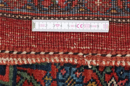 Full view of 1890s Bijar rug from Iran / Persia, 467 × 335 cm in Dark red tones
