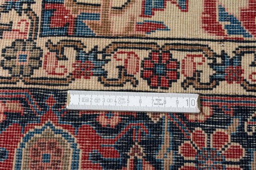 Backside of handmade 2000s Bijar rug showing knot structure and weave density