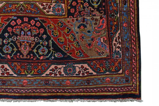 Central medallion detail of 1930s Bijar rug from Iran / Persia