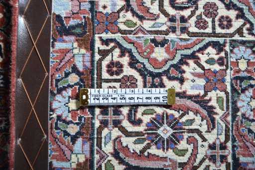 Surface texture of New Bijar rug with natural Cork and intricate pattern