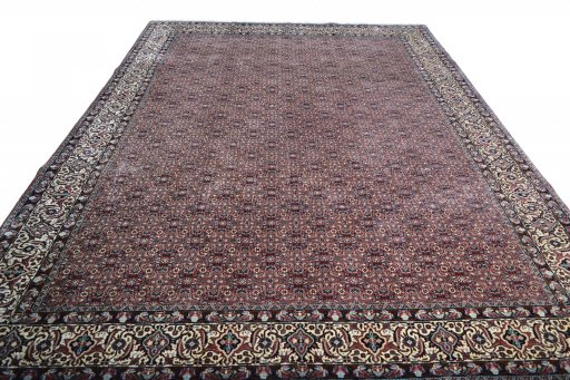 Surface texture of New Bijar rug with natural Cork and intricate pattern