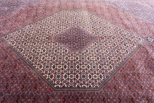 Central medallion detail of New Bijar rug from Iran / Persia